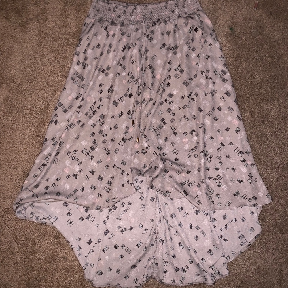 High-low wrap skirt.